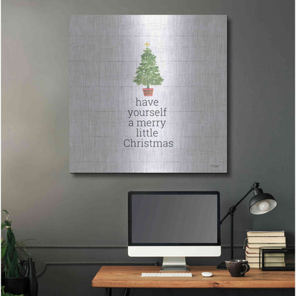 Luxe Metal Art 'Have Yourself A Merry Little Christmas' by Kate Sherrill, Metal Wall Art,36x36