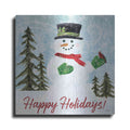 Luxe Metal Art 'Happy Holidays Snowman' by Kate Sherrill, Metal Wall Art