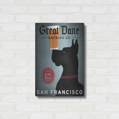 Luxe Metal Art 'Great Dane Brewing Co San Francisco' by Ryan Fowler, Metal Wall Art,16x24