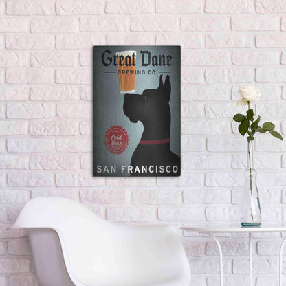 Luxe Metal Art 'Great Dane Brewing Co San Francisco' by Ryan Fowler, Metal Wall Art,16x24