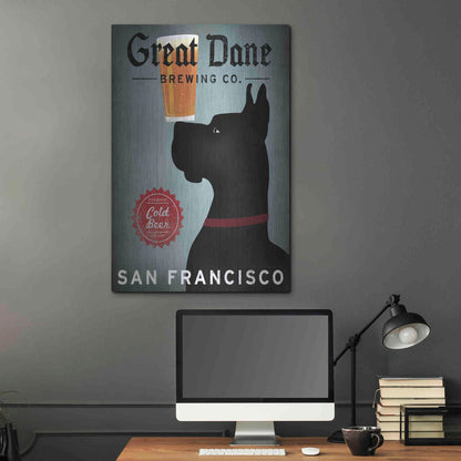 Luxe Metal Art 'Great Dane Brewing Co San Francisco' by Ryan Fowler, Metal Wall Art,24x36