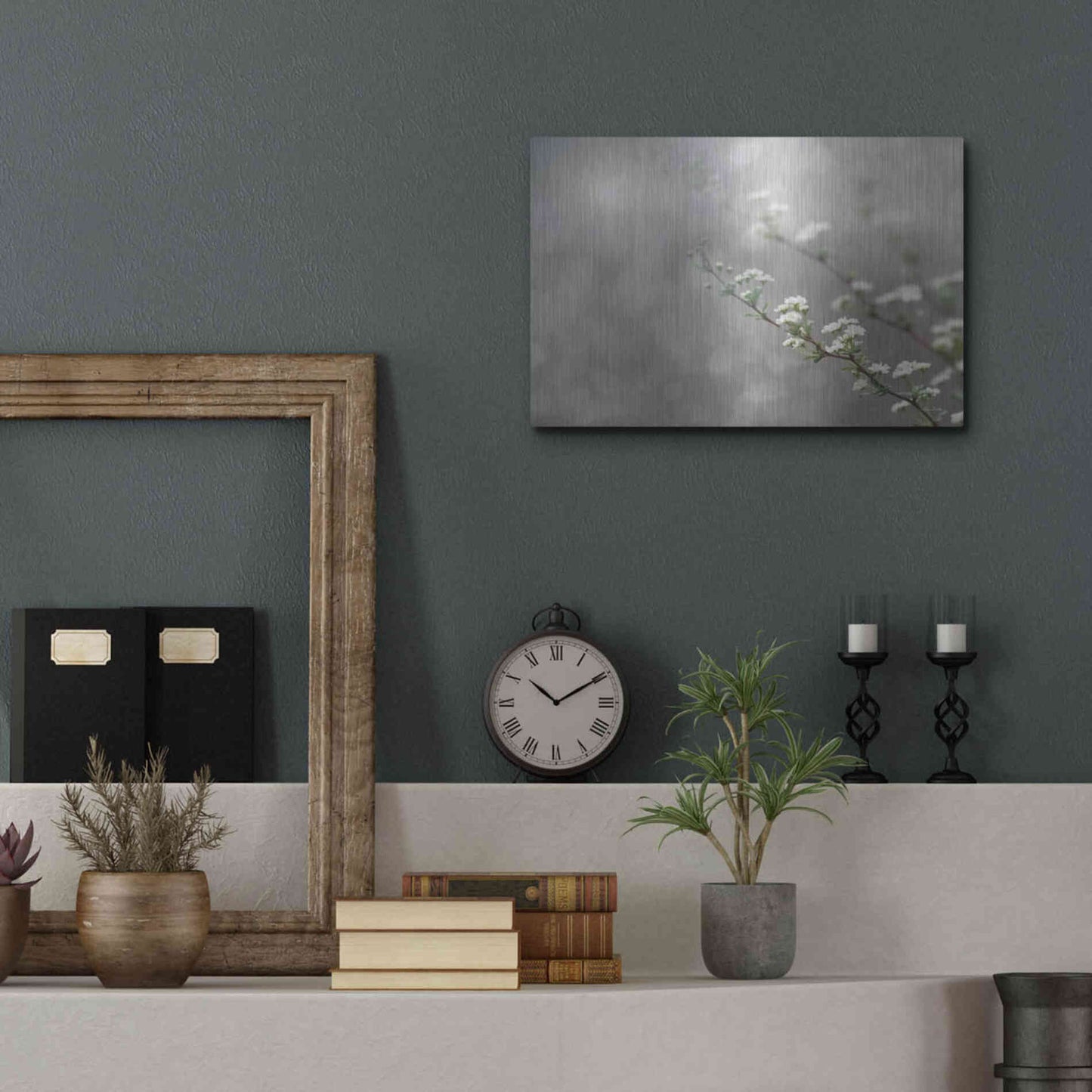 Luxe Metal Art 'Floral Dreams' by Lori Deiter, Metal Wall Art,16x12