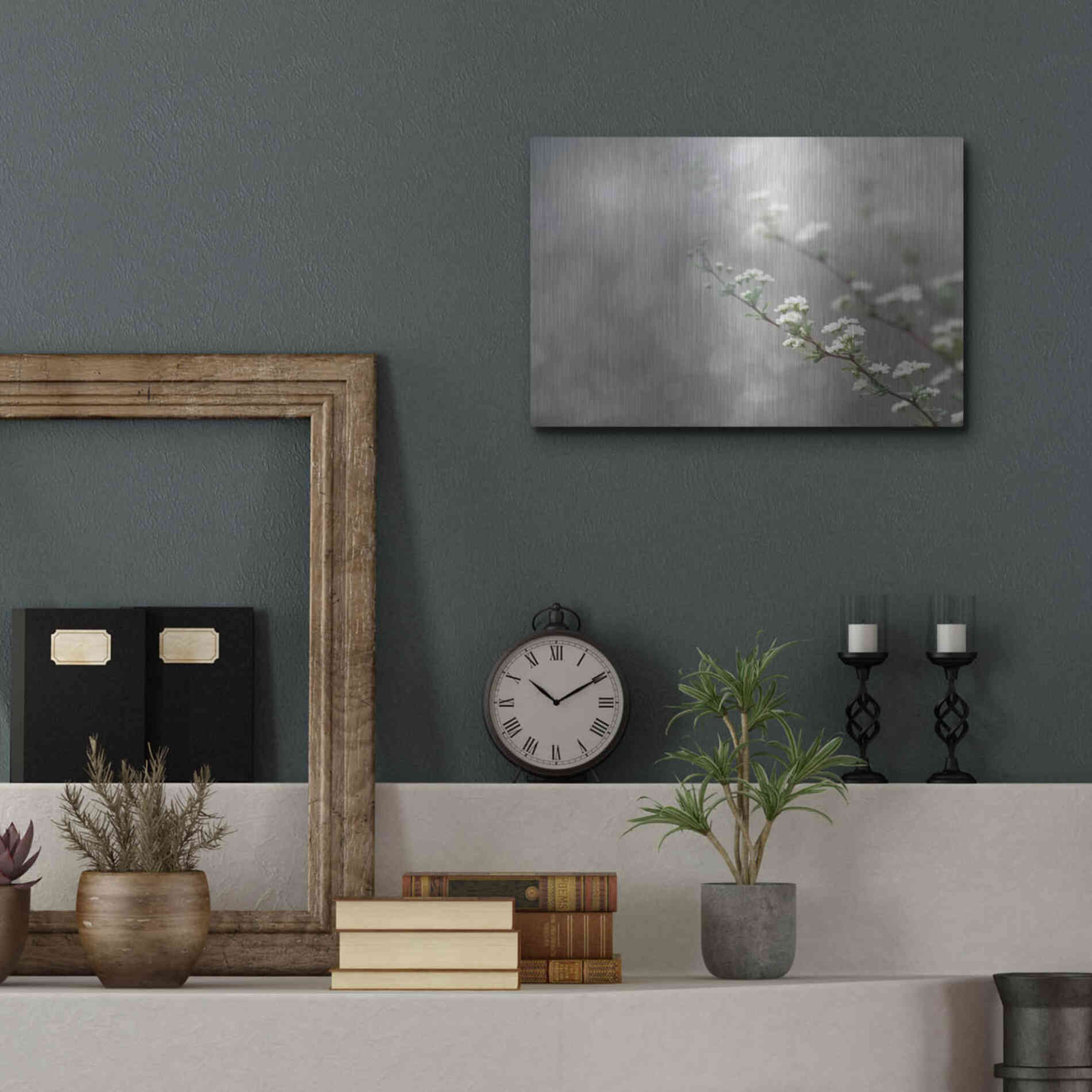 Luxe Metal Art 'Floral Dreams' by Lori Deiter, Metal Wall Art,16x12