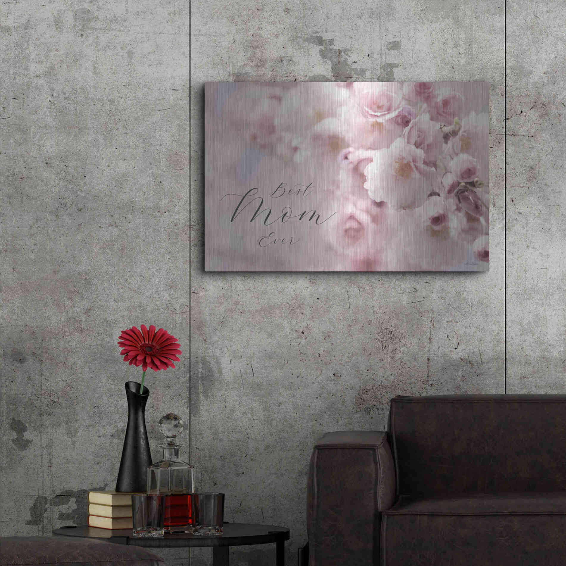 Luxe Metal Art 'Best Mom Ever' by Lori Deiter, Metal Wall Art,36x24