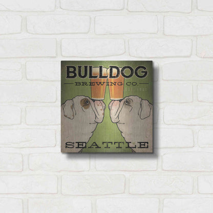 Luxe Metal Art 'Bulldog Brewing Seattle' by Ryan Fowler, Metal Wall Art,12x12