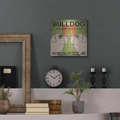Luxe Metal Art 'Bulldog Brewing Seattle' by Ryan Fowler, Metal Wall Art,12x12