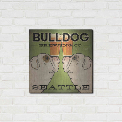Luxe Metal Art 'Bulldog Brewing Seattle' by Ryan Fowler, Metal Wall Art,24x24