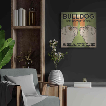 Luxe Metal Art 'Bulldog Brewing Seattle' by Ryan Fowler, Metal Wall Art,24x24