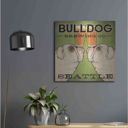 Luxe Metal Art 'Bulldog Brewing Seattle' by Ryan Fowler, Metal Wall Art,24x24