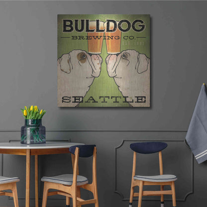 Luxe Metal Art 'Bulldog Brewing Seattle' by Ryan Fowler, Metal Wall Art,36x36