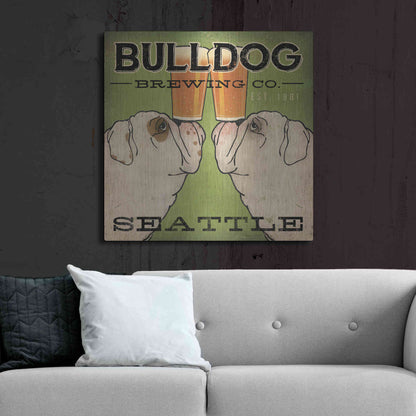 Luxe Metal Art 'Bulldog Brewing Seattle' by Ryan Fowler, Metal Wall Art,36x36