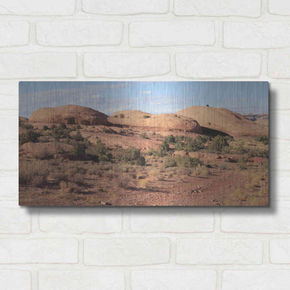 Luxe Metal Art 'Moab Sand Flats I' by Lori Deiter, Metal Wall Art,24x12