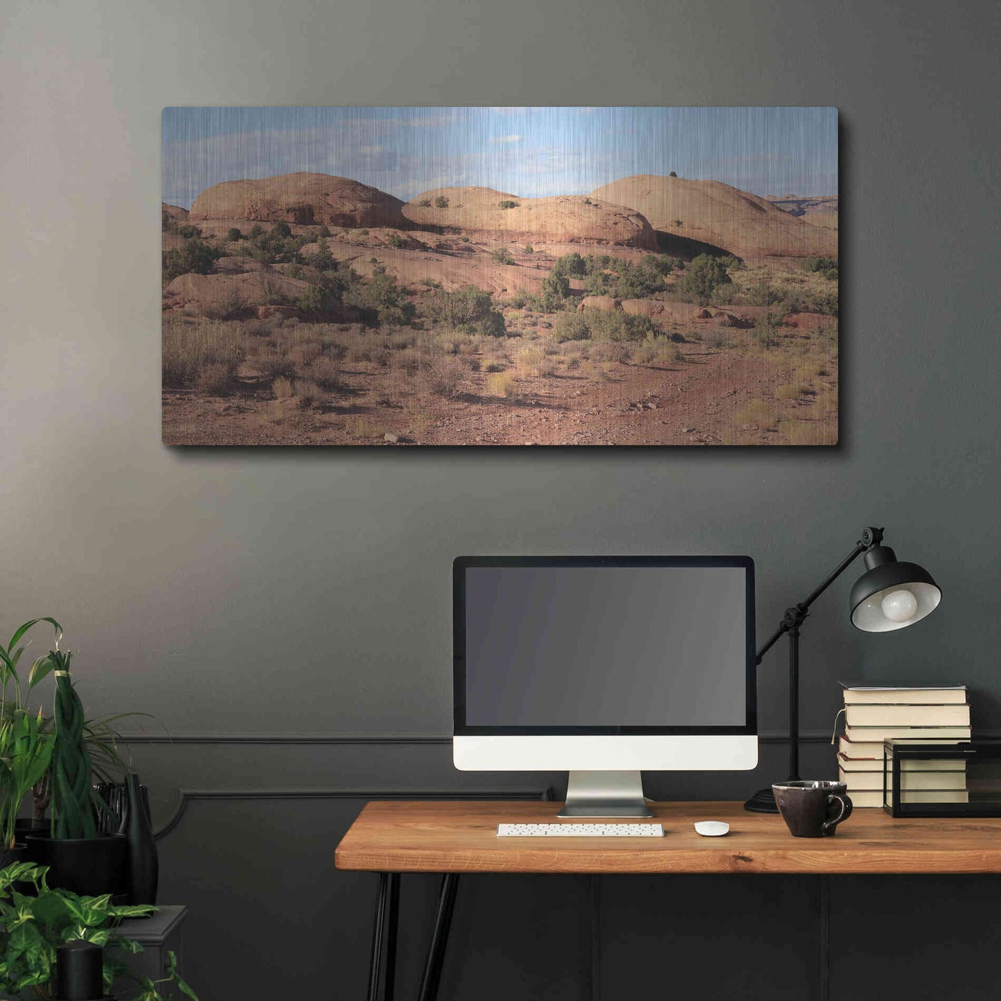 Luxe Metal Art 'Moab Sand Flats I' by Lori Deiter, Metal Wall Art,48x24