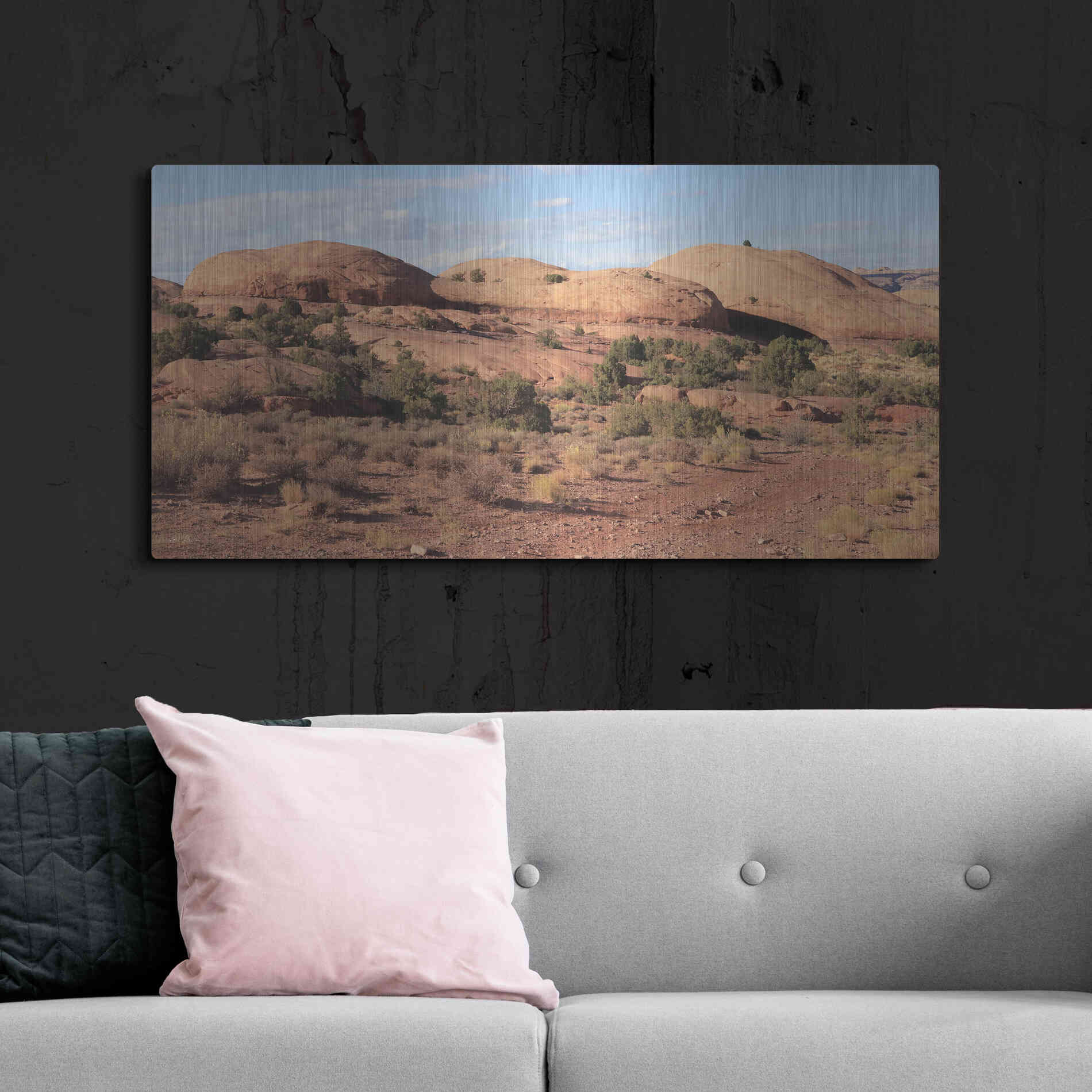 Luxe Metal Art 'Moab Sand Flats I' by Lori Deiter, Metal Wall Art,48x24