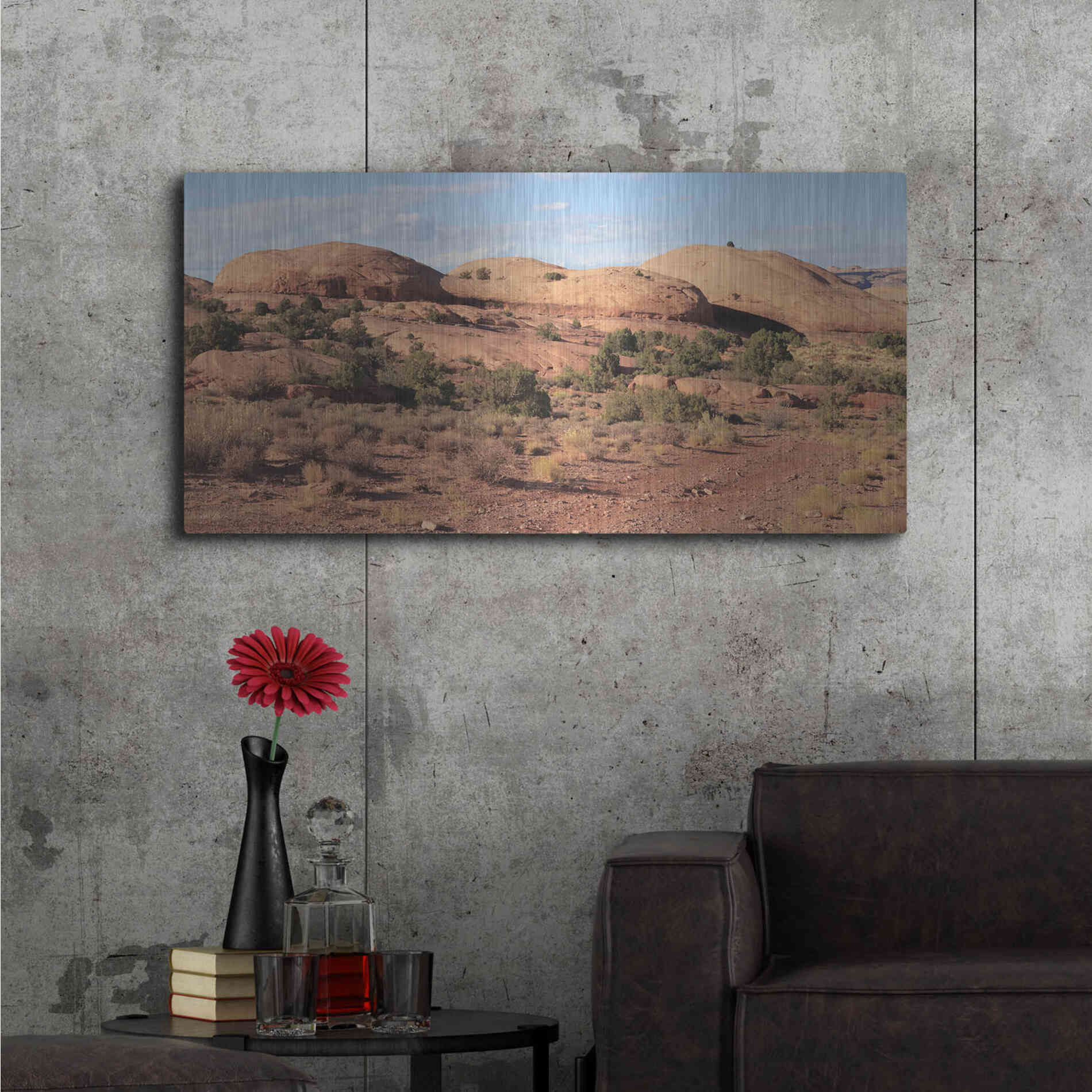 Luxe Metal Art 'Moab Sand Flats I' by Lori Deiter, Metal Wall Art,48x24