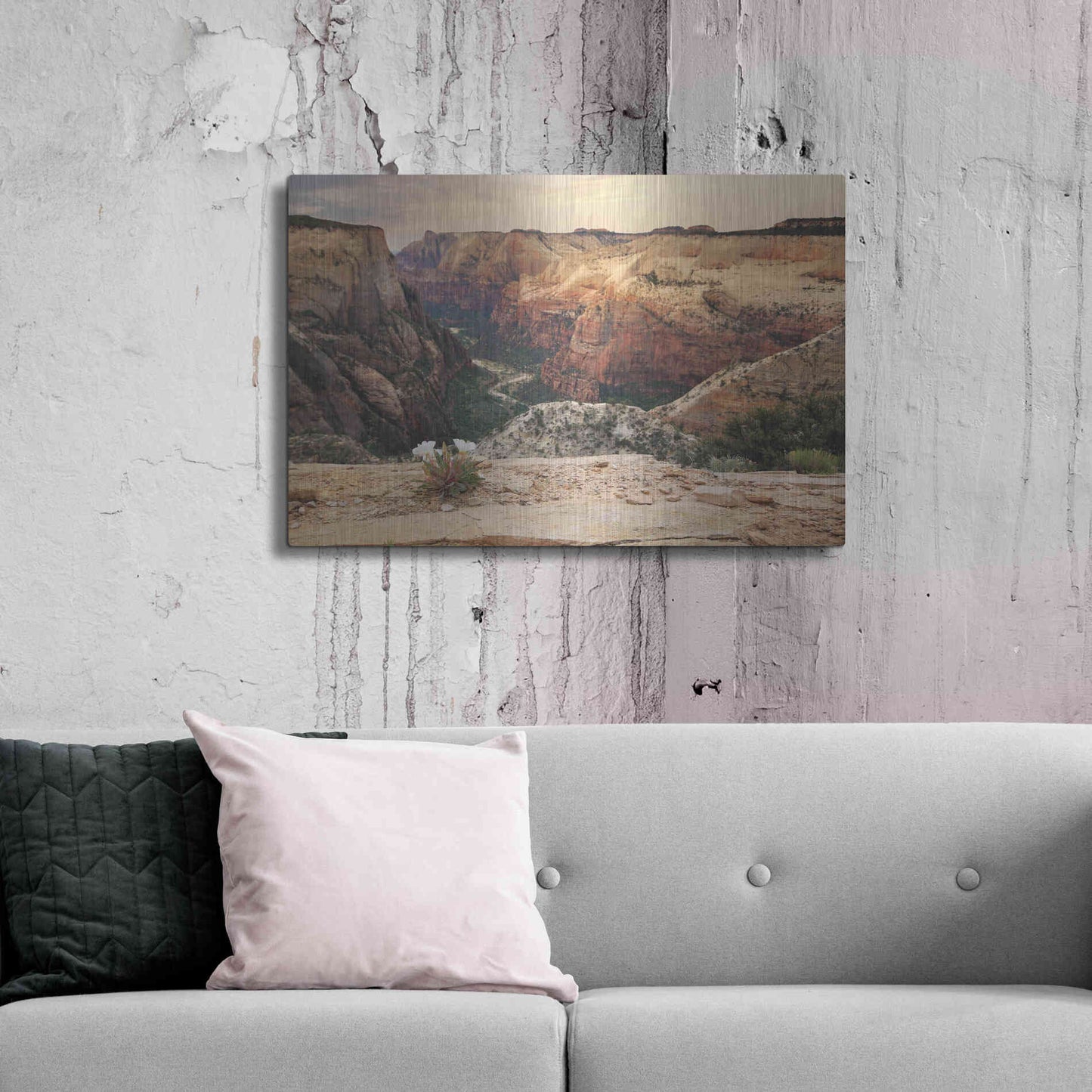 Luxe Metal Art 'Zion Desert Life' by Lori Deiter, Metal Wall Art,36x24