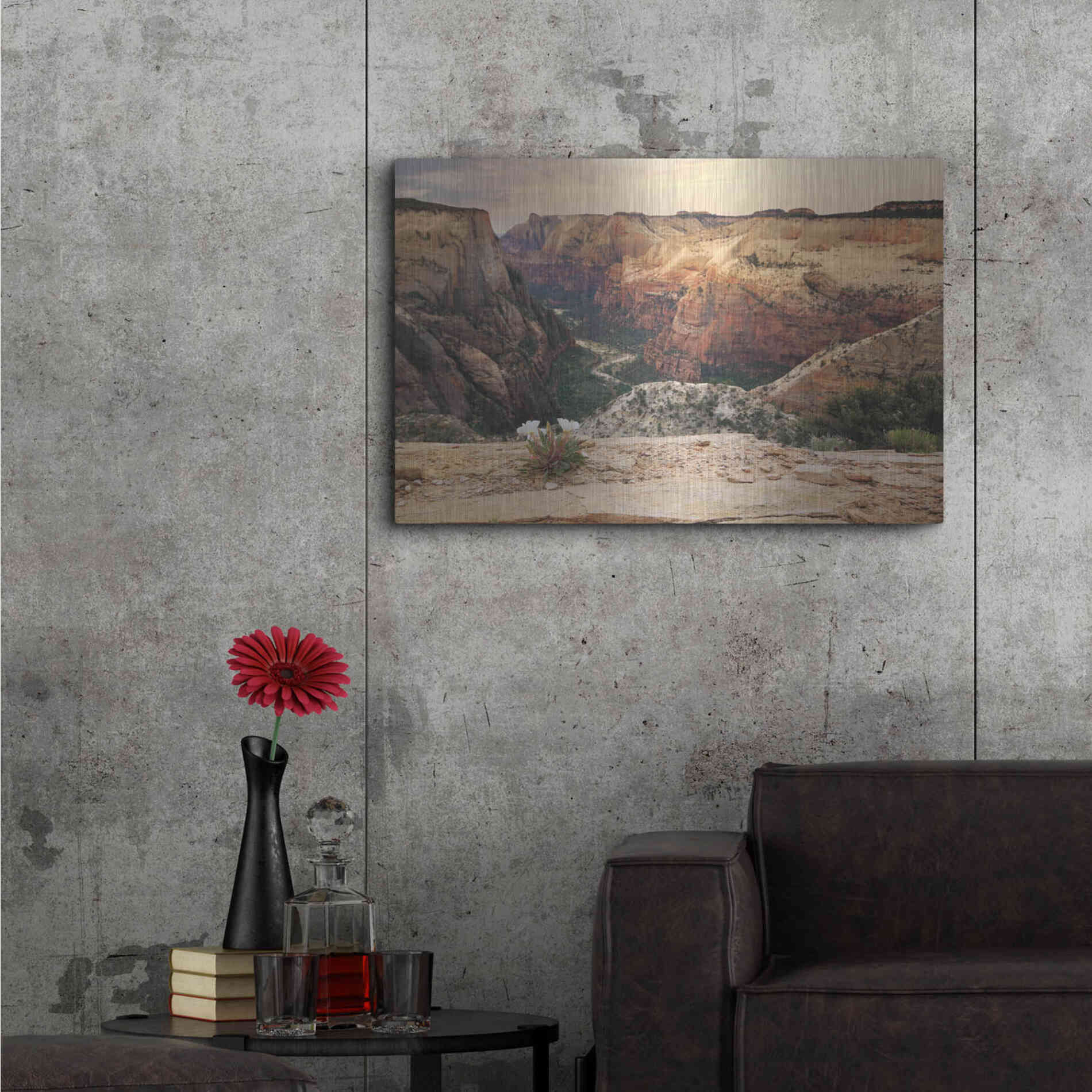 Luxe Metal Art 'Zion Desert Life' by Lori Deiter, Metal Wall Art,36x24
