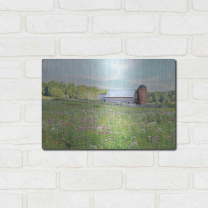 Luxe Metal Art 'Summer on the Farm' by Lori Deiter, Metal Wall Art,16x12