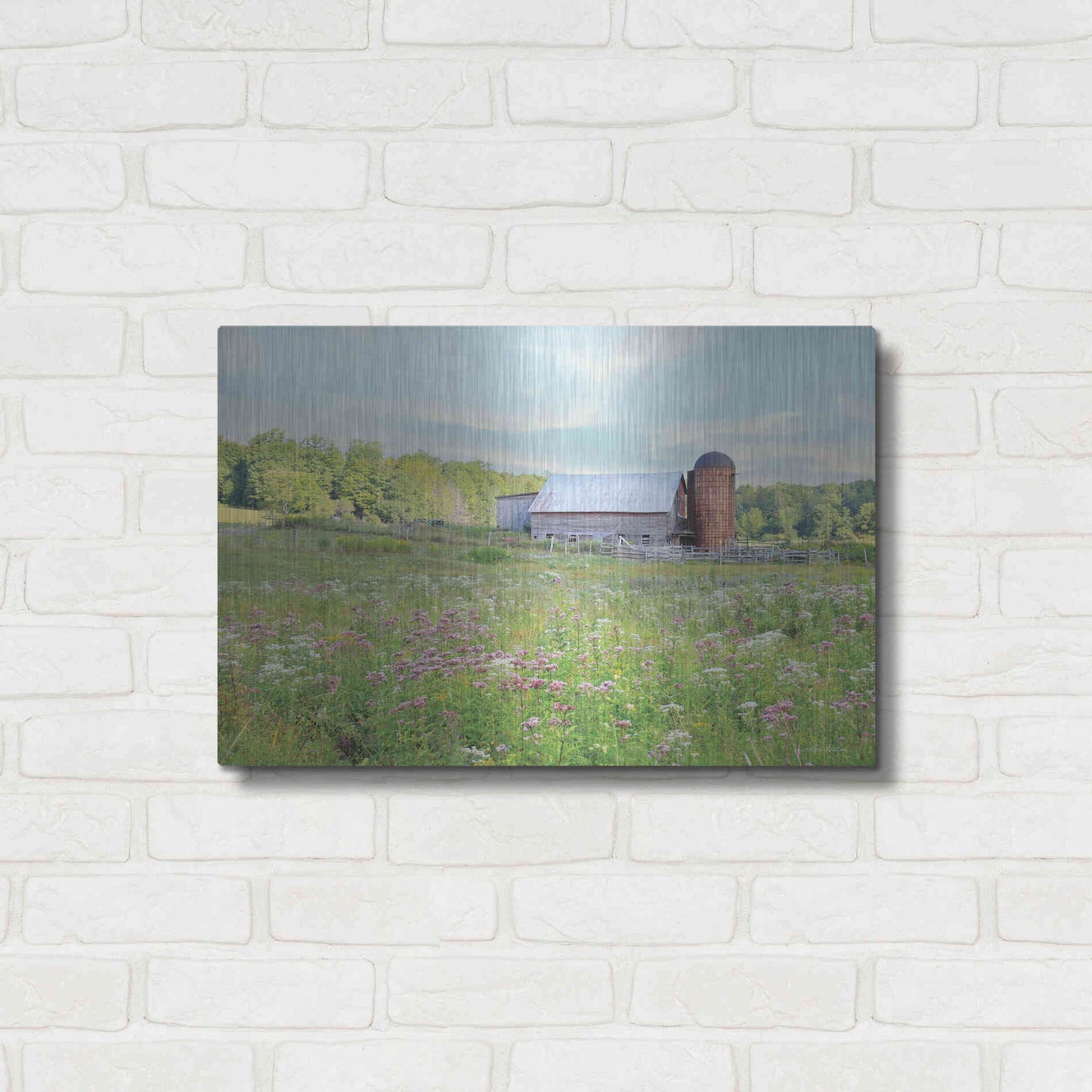 Luxe Metal Art 'Summer on the Farm' by Lori Deiter, Metal Wall Art,24x16