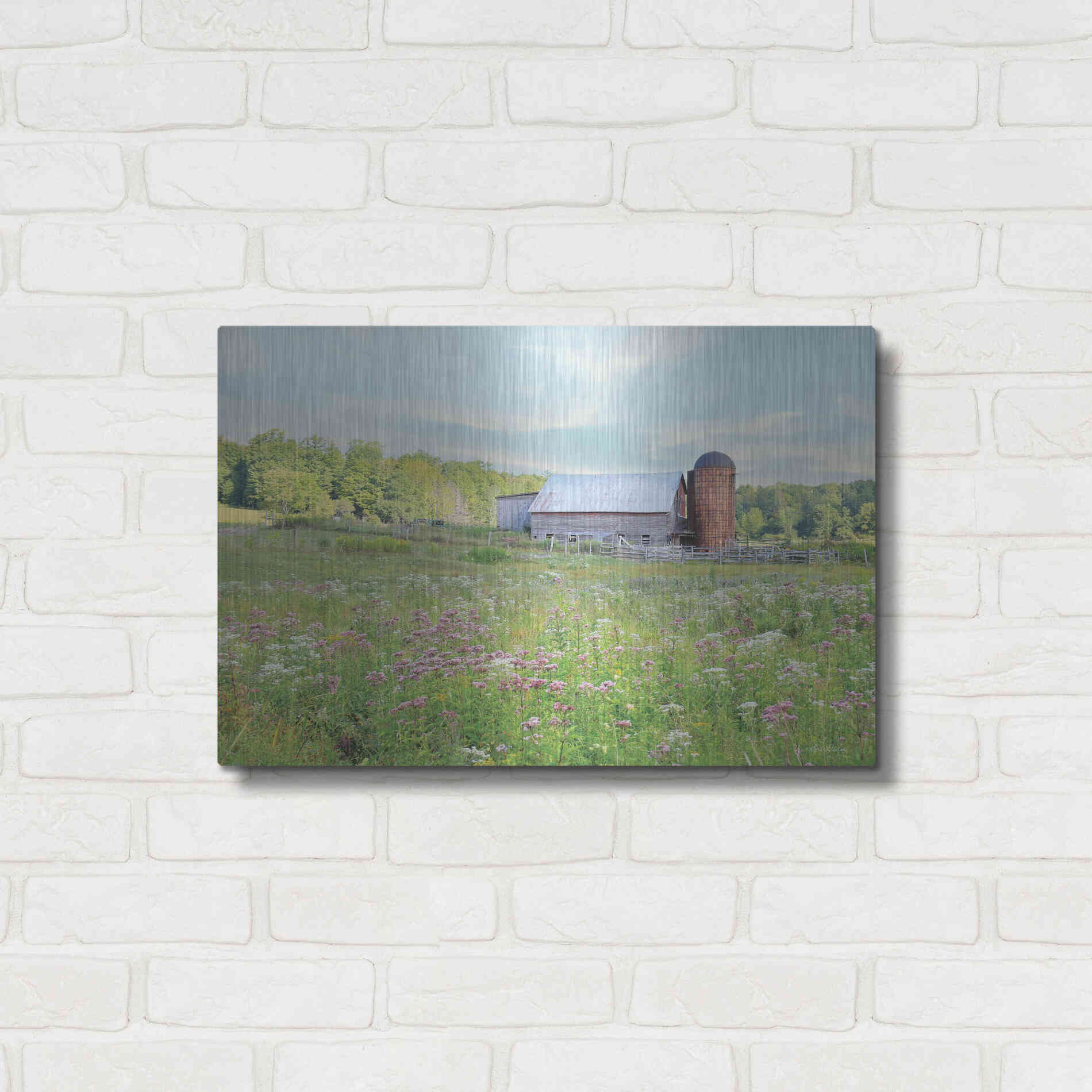Luxe Metal Art 'Summer on the Farm' by Lori Deiter, Metal Wall Art,24x16