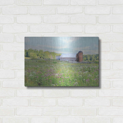 Luxe Metal Art 'Summer on the Farm' by Lori Deiter, Metal Wall Art,24x16