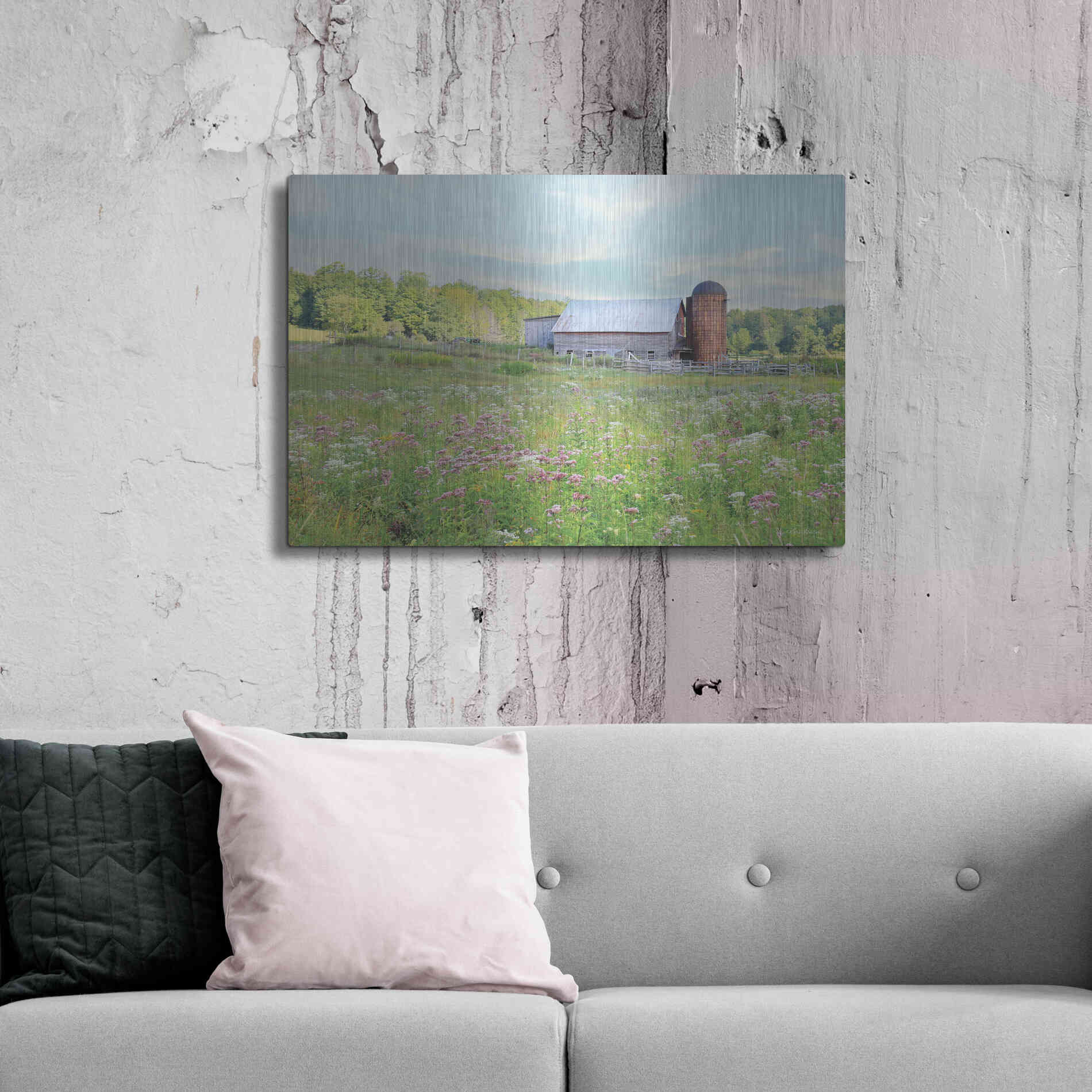Luxe Metal Art 'Summer on the Farm' by Lori Deiter, Metal Wall Art,36x24