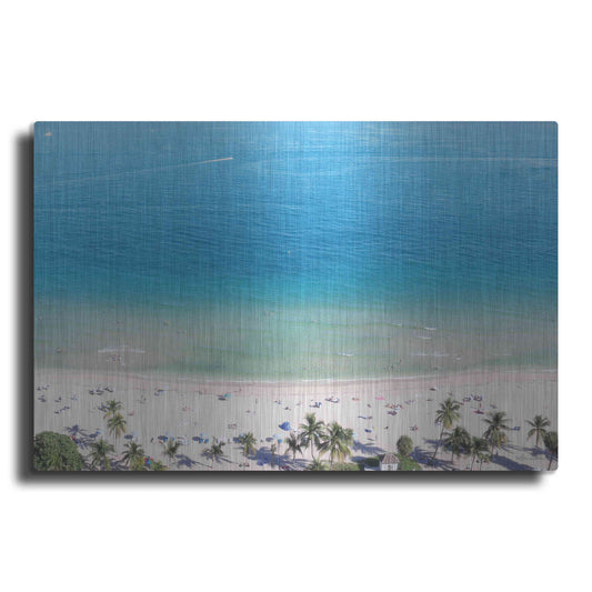 Luxe Metal Art 'Beach View From Above' by Lori Deiter, Metal Wall Art