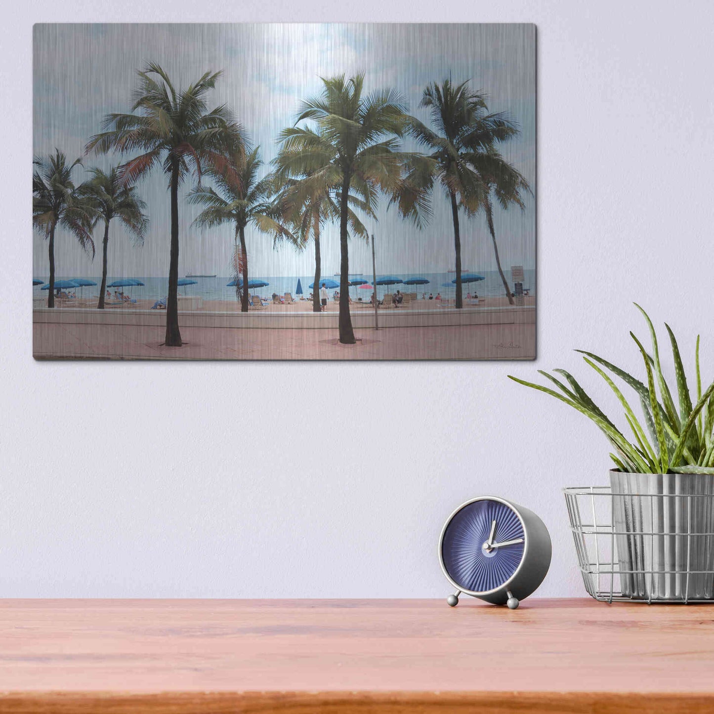 Luxe Metal Art 'Florida Palms' by Lori Deiter, Metal Wall Art,16x12