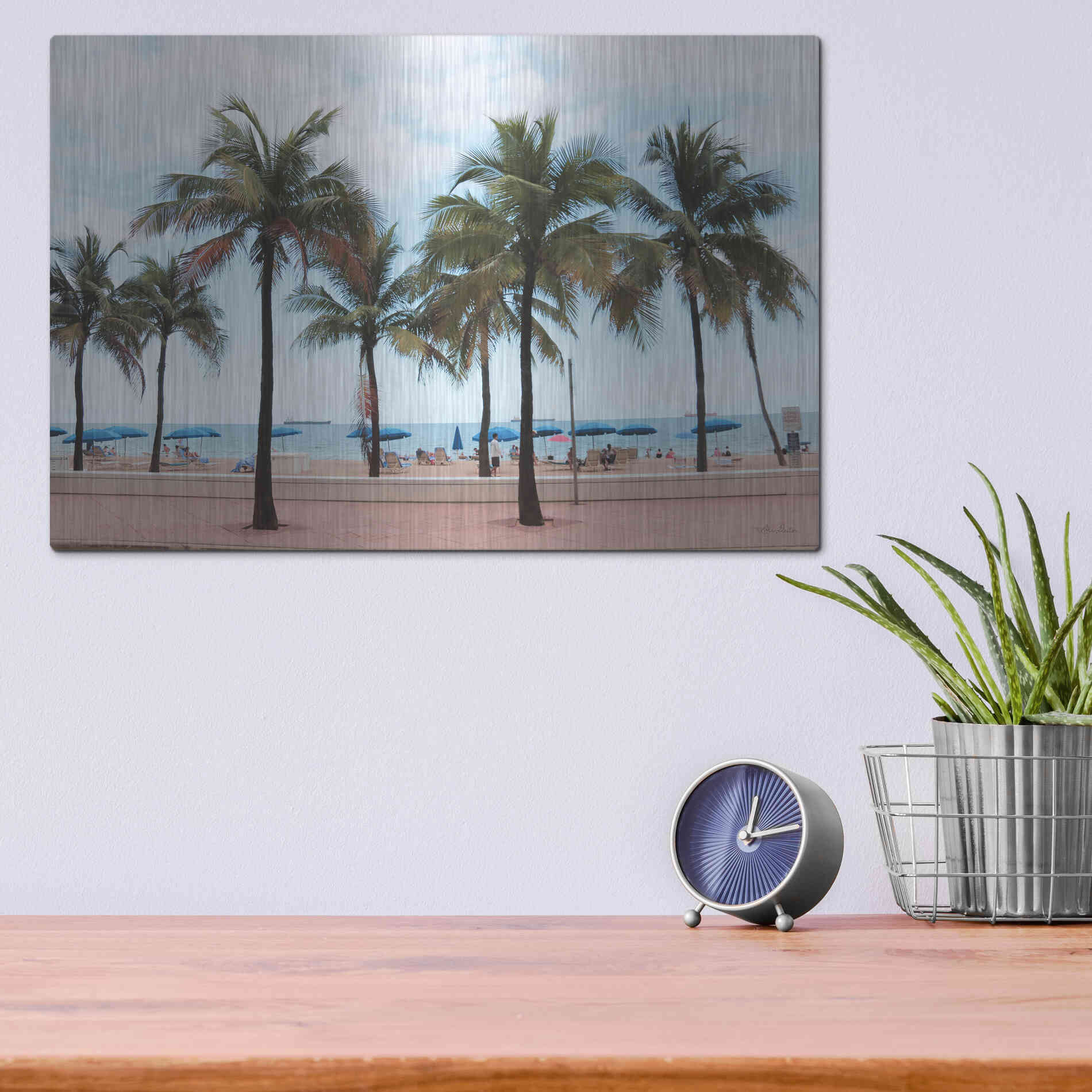 Luxe Metal Art 'Florida Palms' by Lori Deiter, Metal Wall Art,16x12