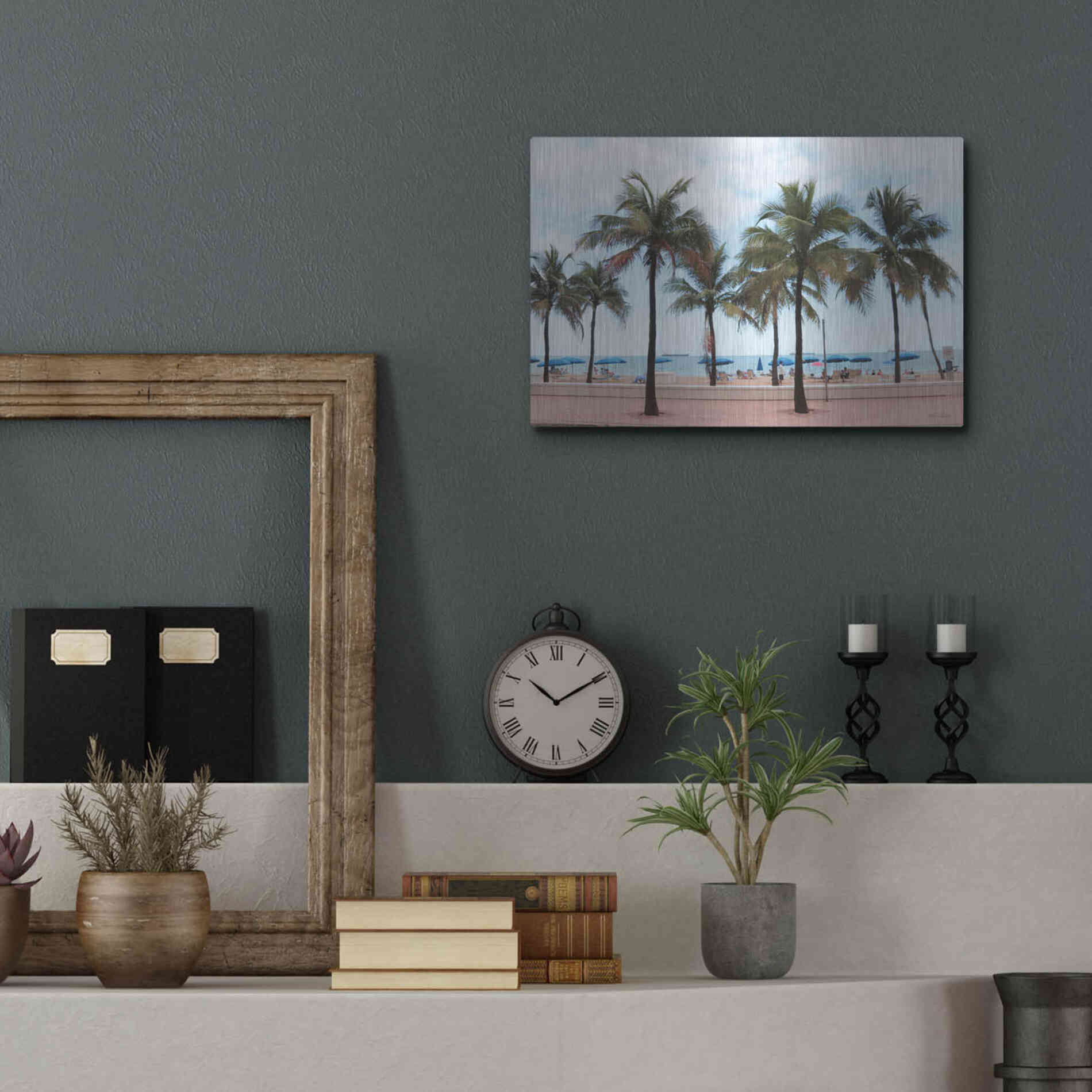 Luxe Metal Art 'Florida Palms' by Lori Deiter, Metal Wall Art,16x12