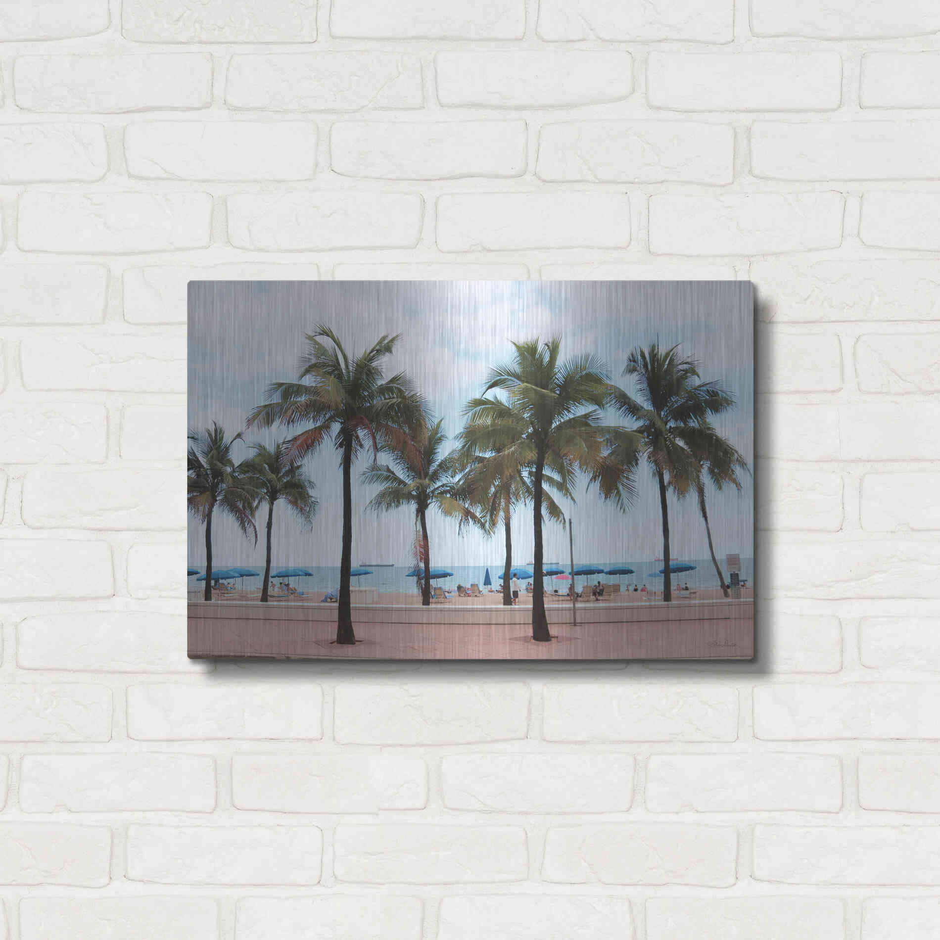 Luxe Metal Art 'Florida Palms' by Lori Deiter, Metal Wall Art,24x16