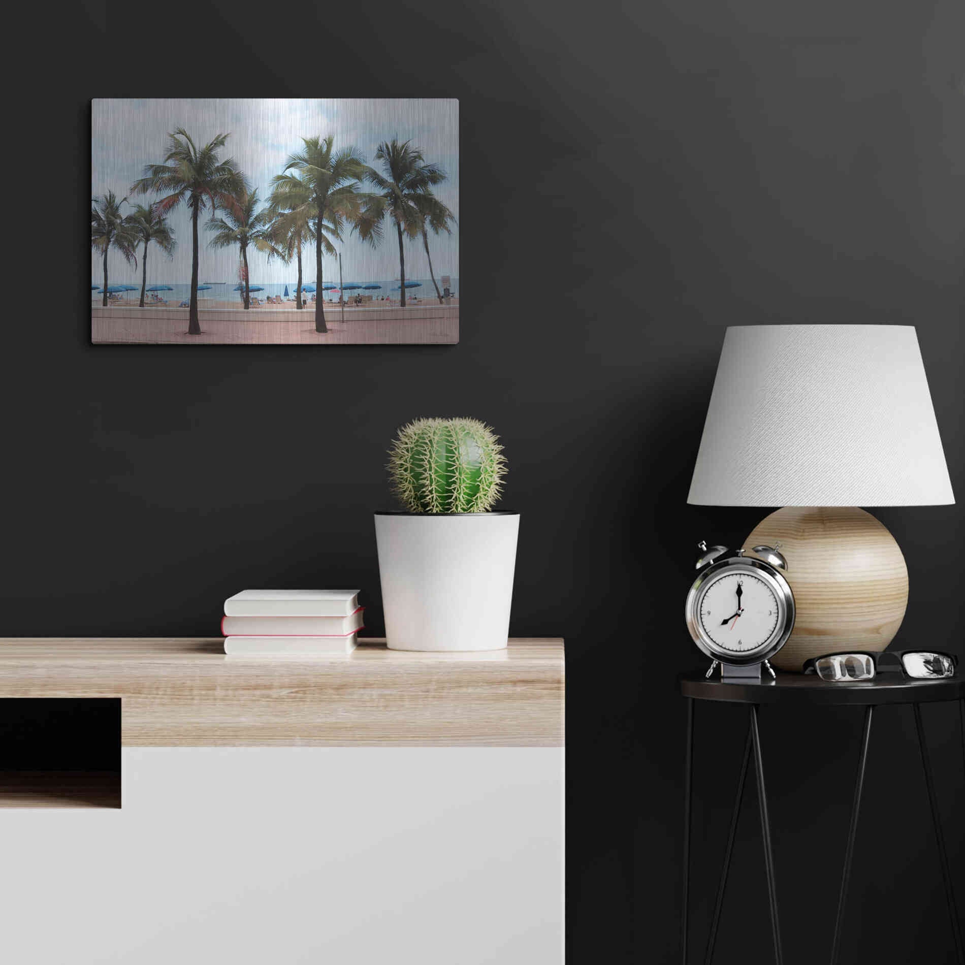 Luxe Metal Art 'Florida Palms' by Lori Deiter, Metal Wall Art,24x16