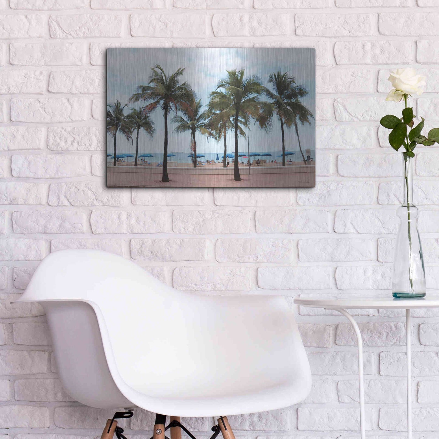 Luxe Metal Art 'Florida Palms' by Lori Deiter, Metal Wall Art,24x16