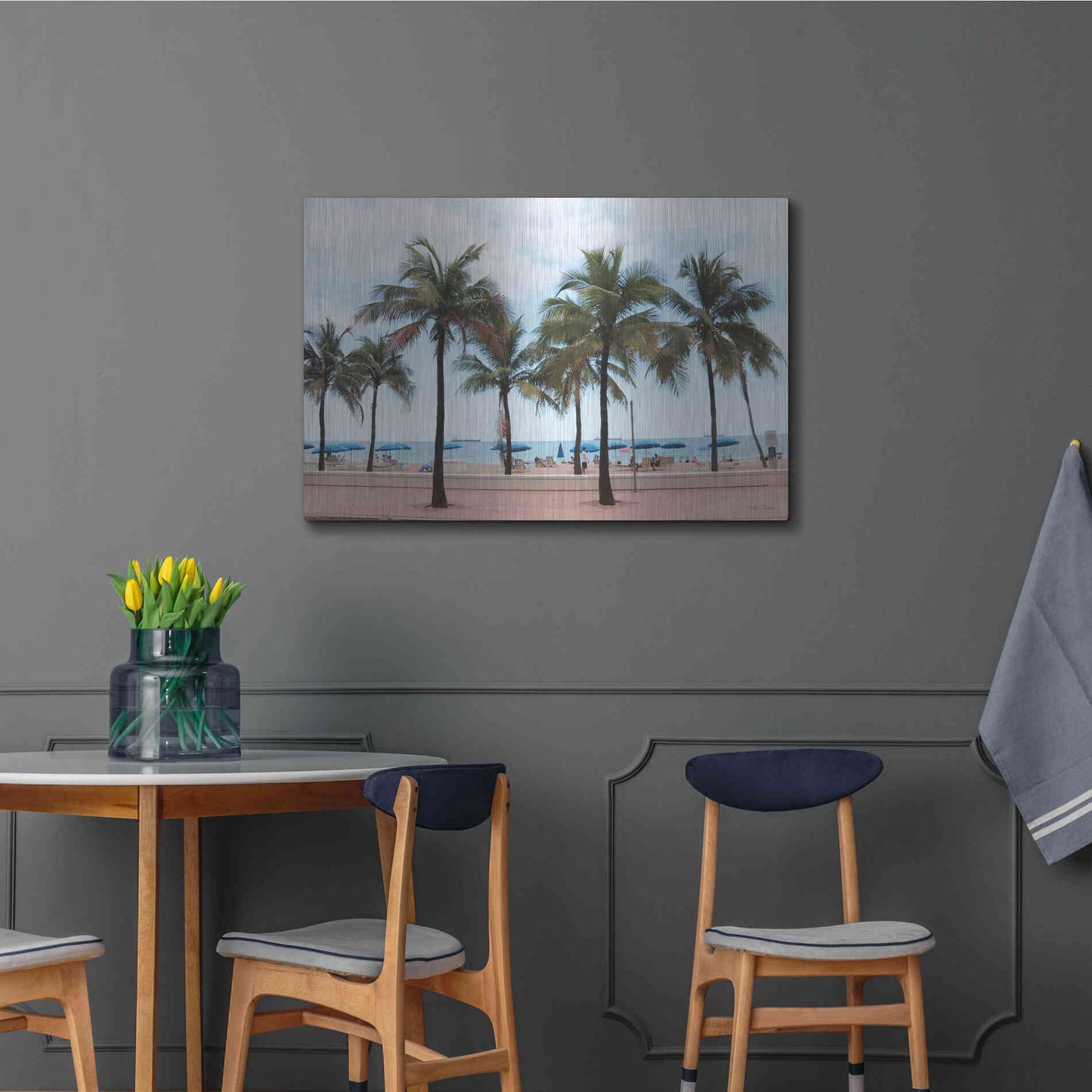 Luxe Metal Art 'Florida Palms' by Lori Deiter, Metal Wall Art,36x24