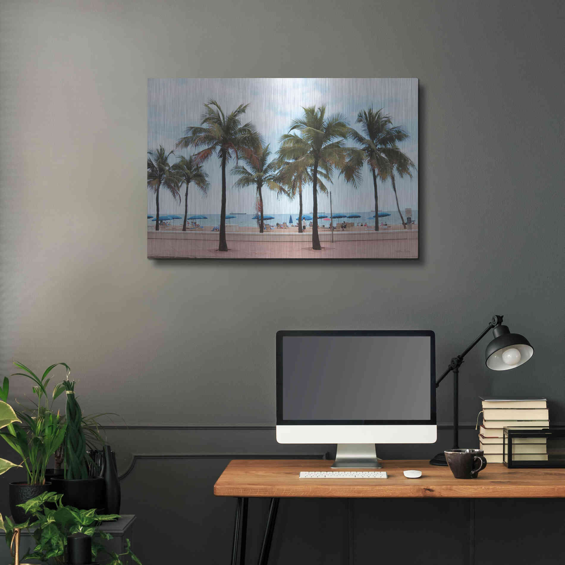 Luxe Metal Art 'Florida Palms' by Lori Deiter, Metal Wall Art,36x24