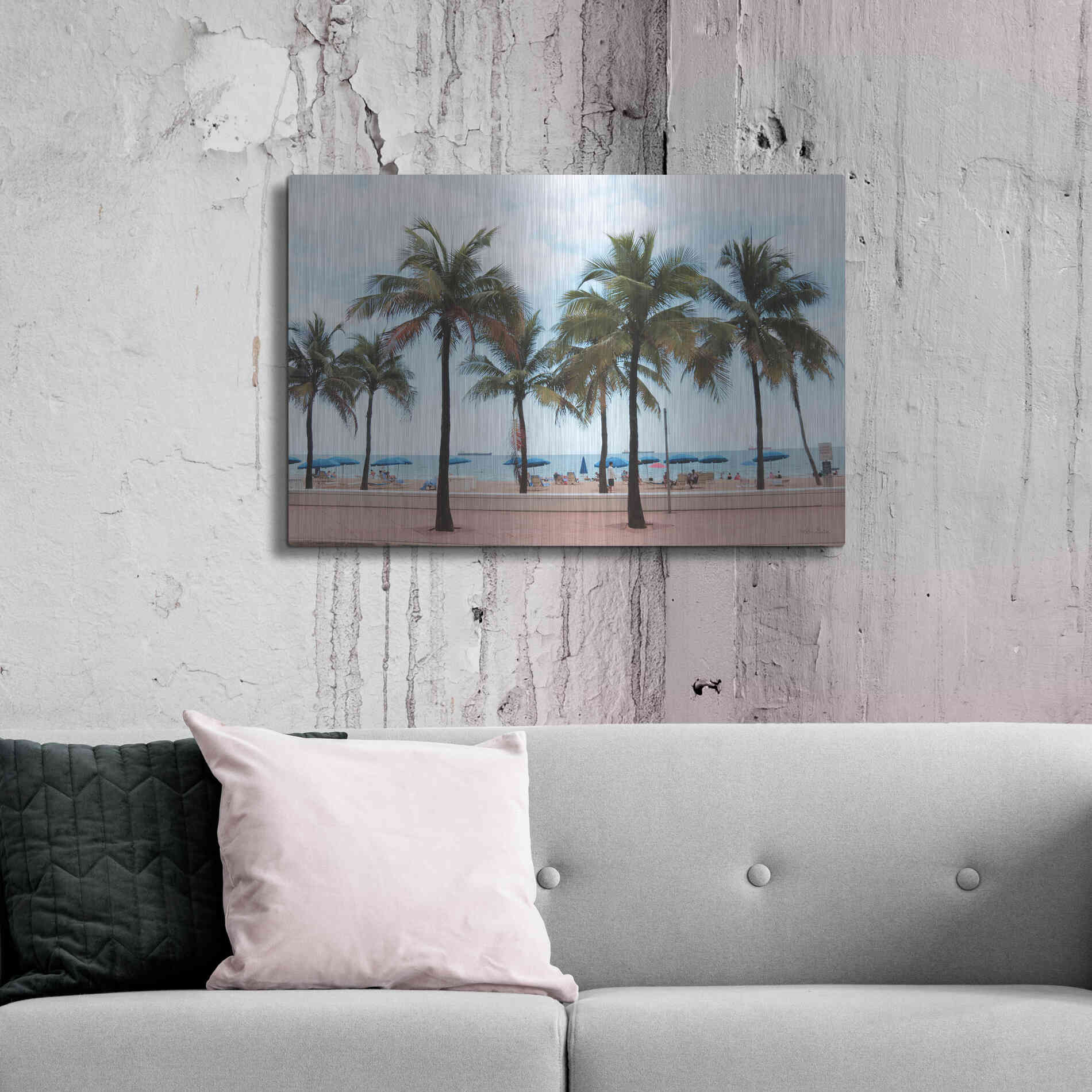 Luxe Metal Art 'Florida Palms' by Lori Deiter, Metal Wall Art,36x24