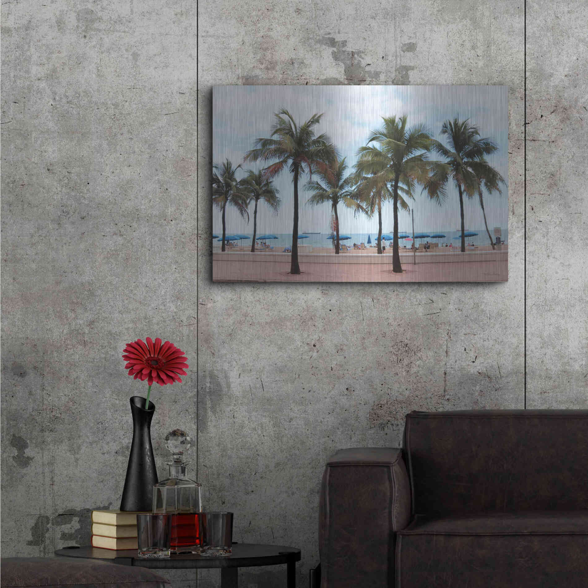 Luxe Metal Art 'Florida Palms' by Lori Deiter, Metal Wall Art,36x24