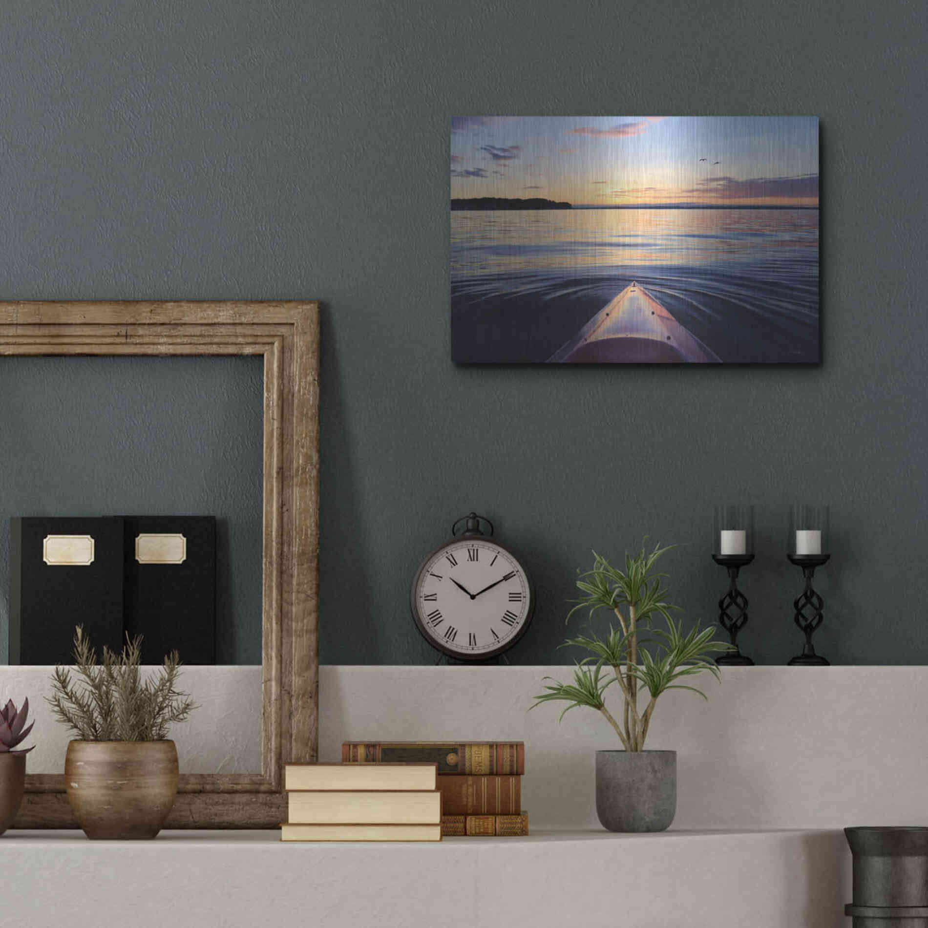 Luxe Metal Art 'Kayaking on French Bay' by Lori Deiter, Metal Wall Art,16x12