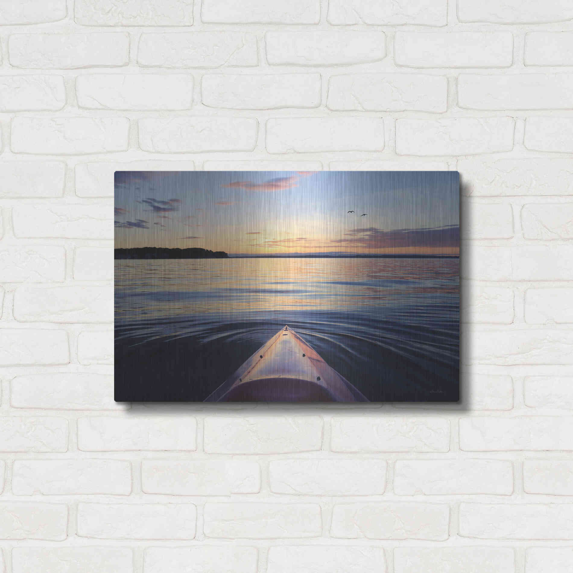 Luxe Metal Art 'Kayaking on French Bay' by Lori Deiter, Metal Wall Art,24x16