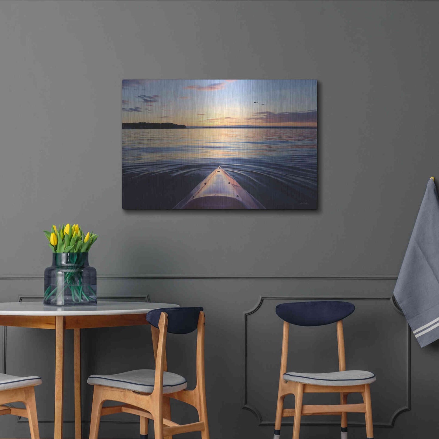 Luxe Metal Art 'Kayaking on French Bay' by Lori Deiter, Metal Wall Art,36x24