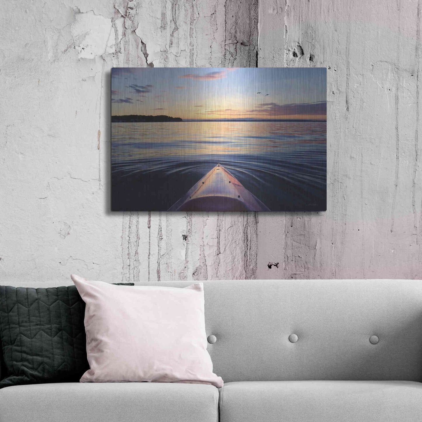 Luxe Metal Art 'Kayaking on French Bay' by Lori Deiter, Metal Wall Art,36x24