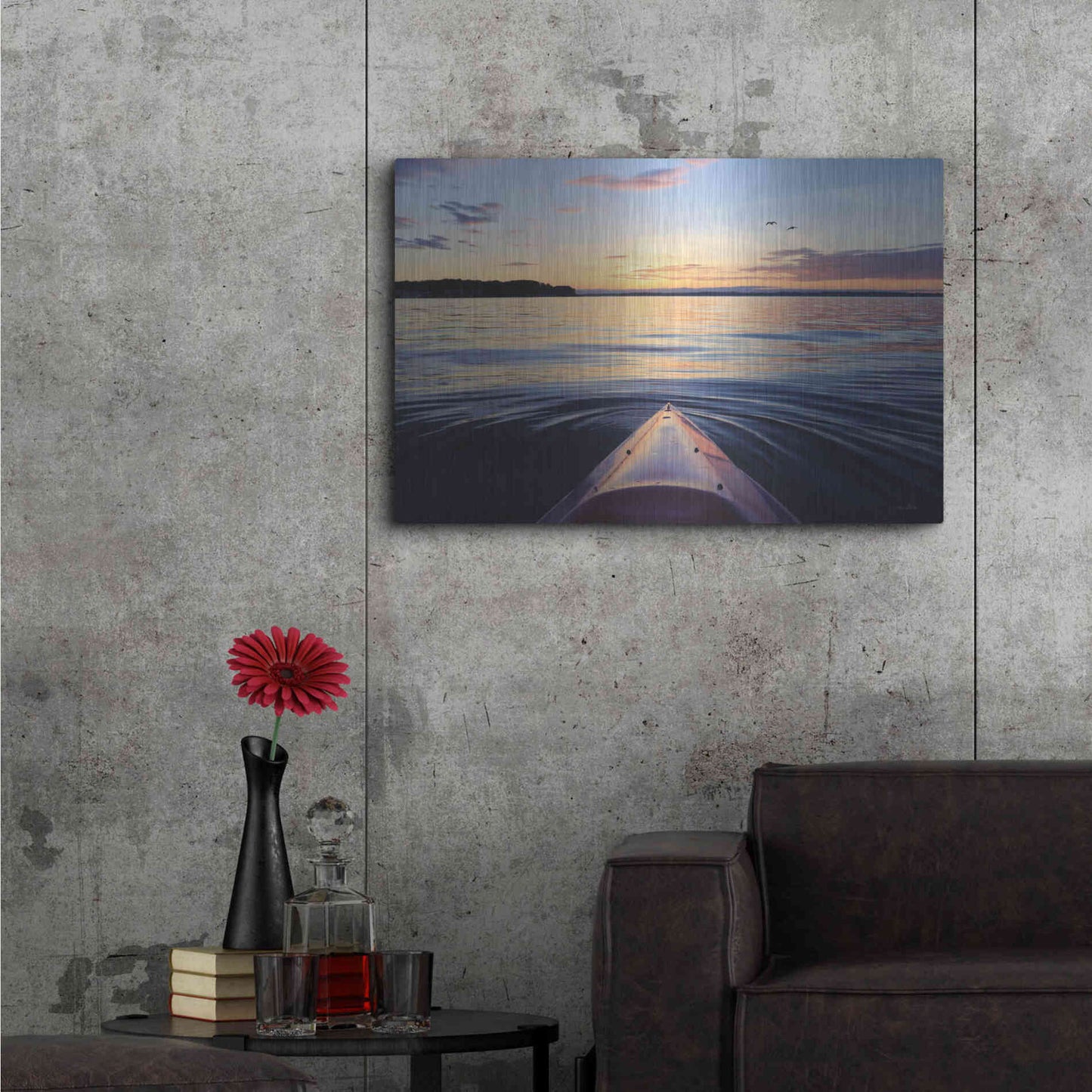 Luxe Metal Art 'Kayaking on French Bay' by Lori Deiter, Metal Wall Art,36x24