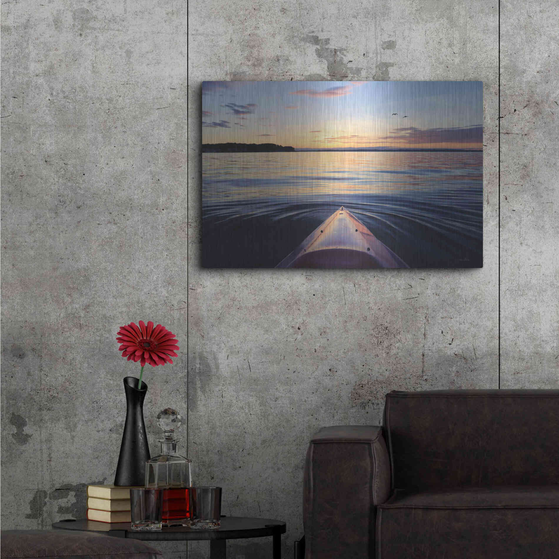 Luxe Metal Art 'Kayaking on French Bay' by Lori Deiter, Metal Wall Art,36x24