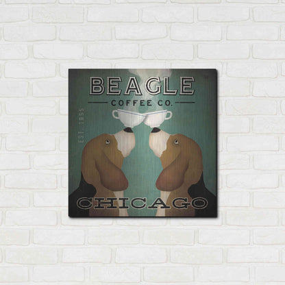 Luxe Metal Art 'Beagle Coffee Co Chicago' by Ryan Fowler, Metal Wall Art,24x24