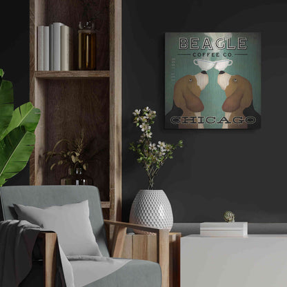 Luxe Metal Art 'Beagle Coffee Co Chicago' by Ryan Fowler, Metal Wall Art,24x24