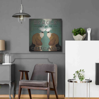Luxe Metal Art 'Beagle Coffee Co Chicago' by Ryan Fowler, Metal Wall Art,24x24