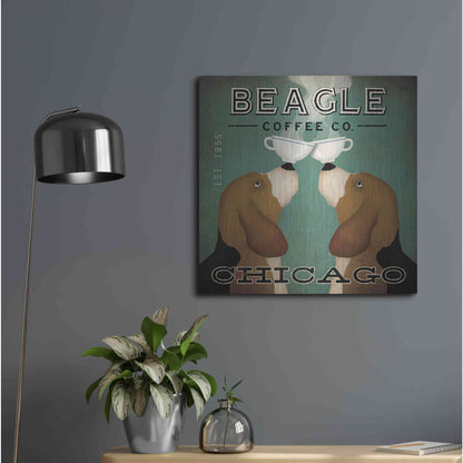 Luxe Metal Art 'Beagle Coffee Co Chicago' by Ryan Fowler, Metal Wall Art,24x24