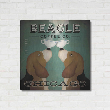 Luxe Metal Art 'Beagle Coffee Co Chicago' by Ryan Fowler, Metal Wall Art,36x36