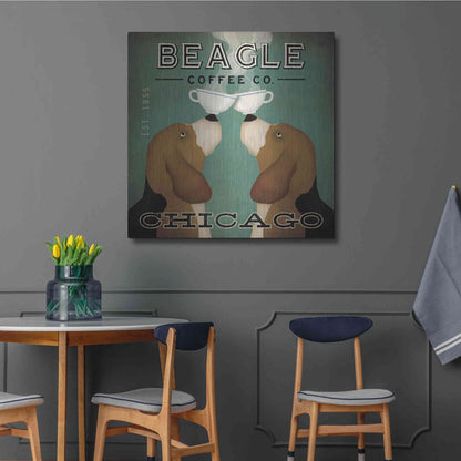 Luxe Metal Art 'Beagle Coffee Co Chicago' by Ryan Fowler, Metal Wall Art,36x36