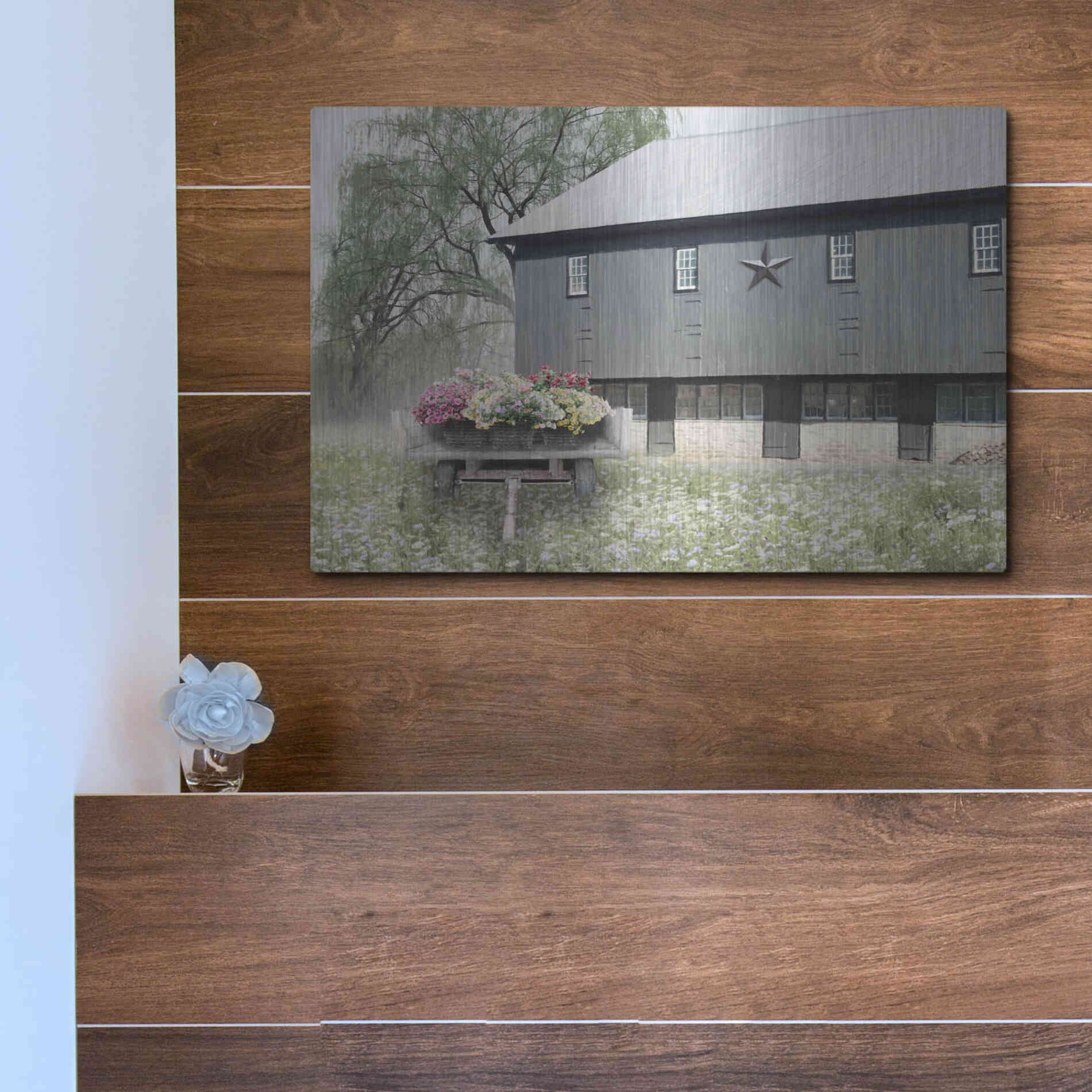 Luxe Metal Art 'Living Easy' by Lori Deiter, Metal Wall Art,16x12